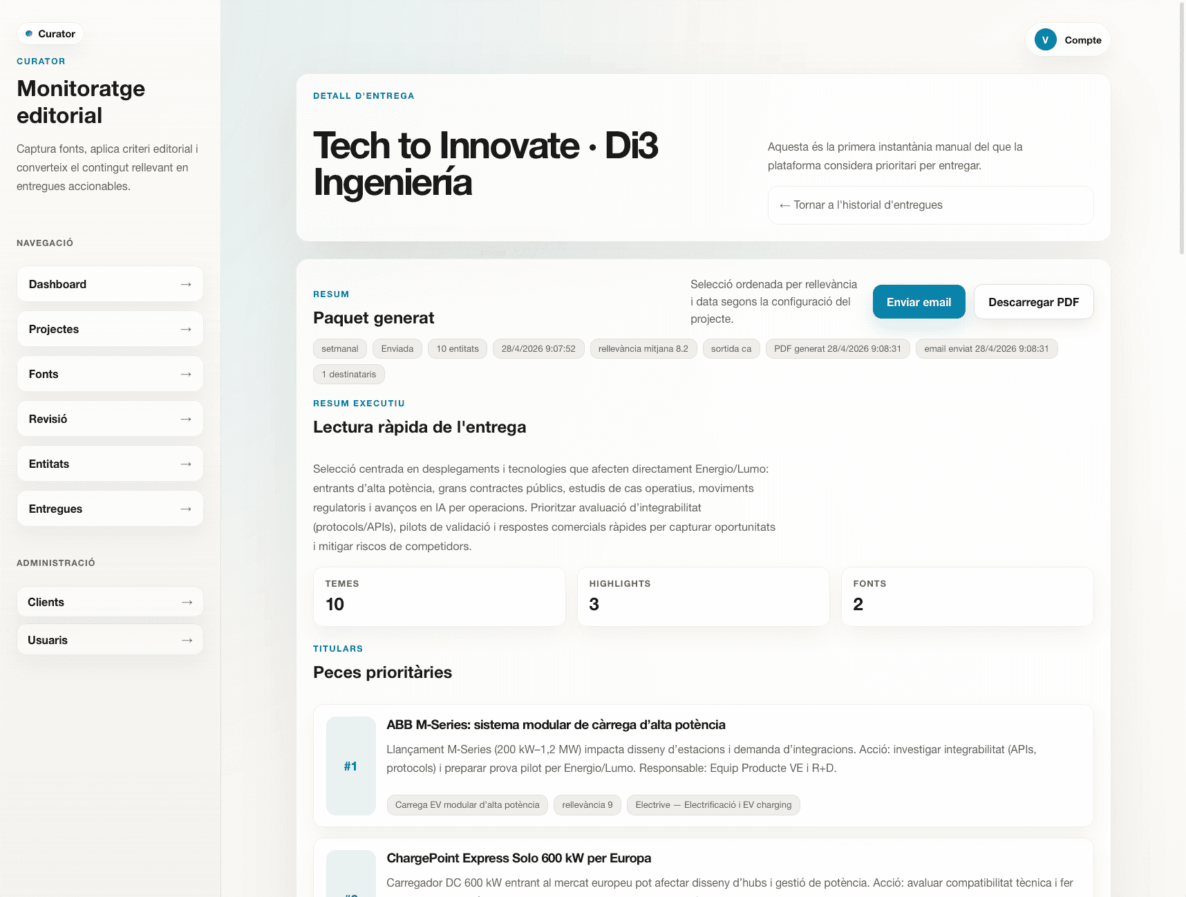 Projectes i línies de seguiment a Curator