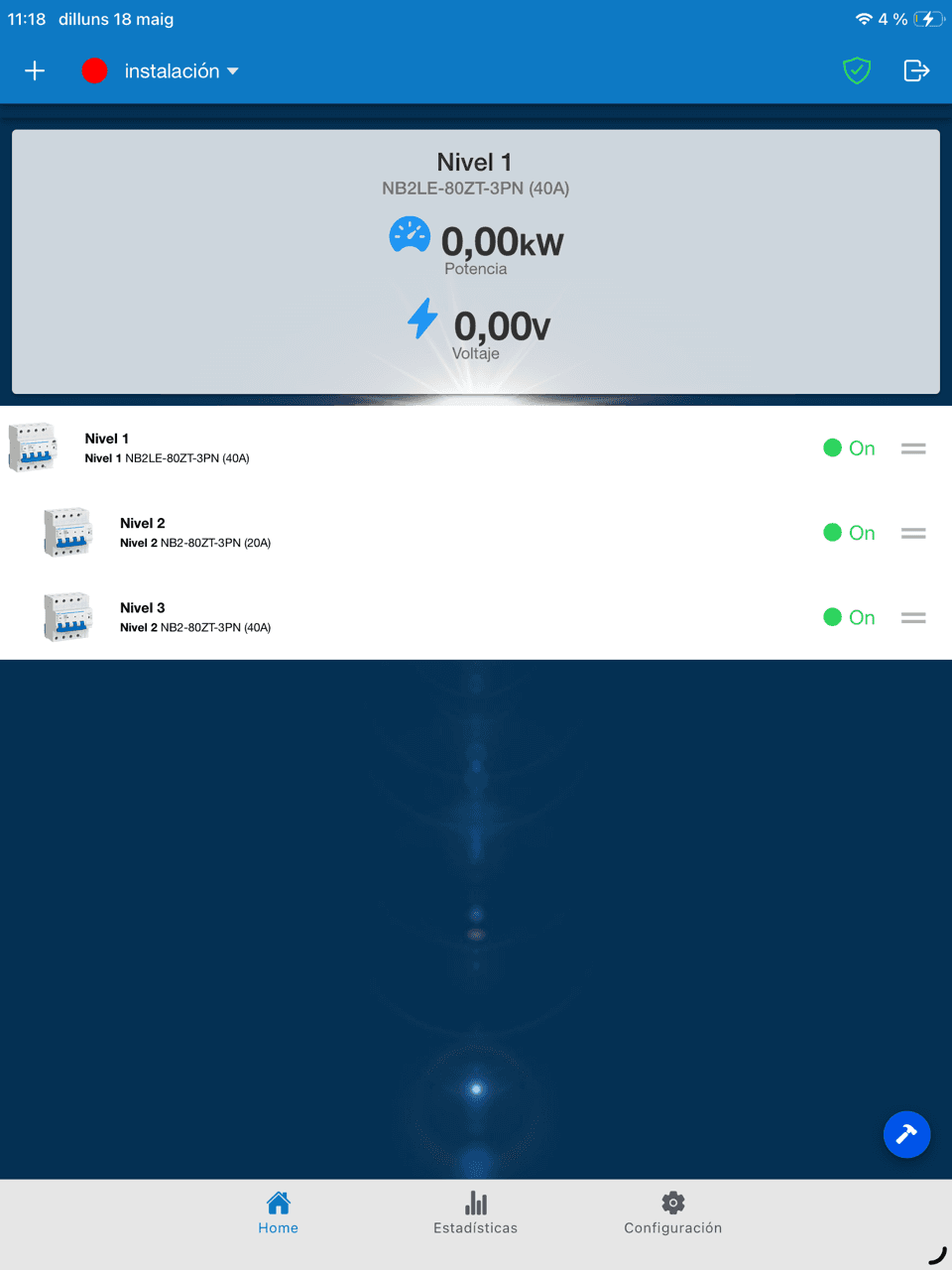 Dashboard principal de Nexus